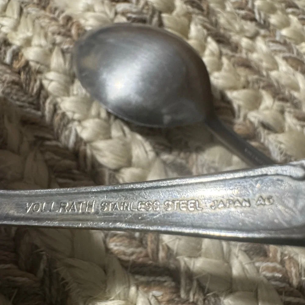 Vollrath Stainless Steel Spoons Japan Floral Pattern Ornate Flatware Set of‎ 2